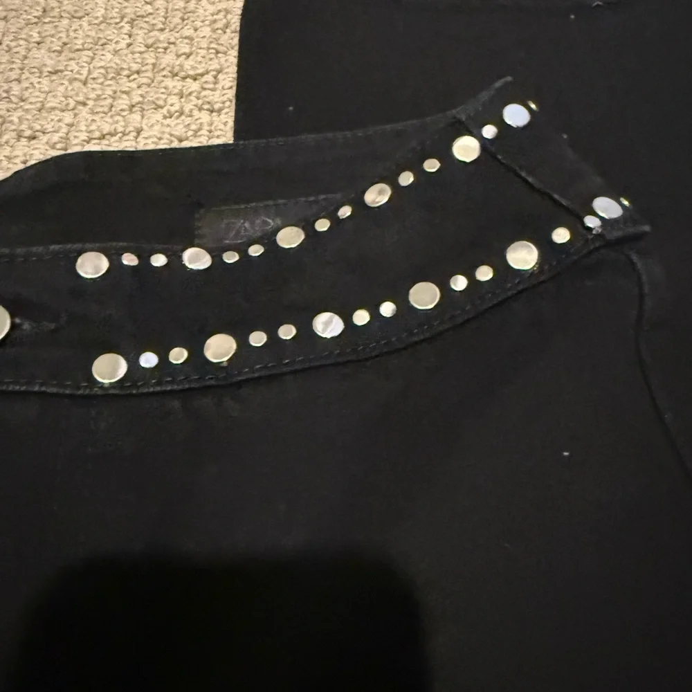 Zara Black Women's Boot Cut Jeans with Studs - Picture 2 of 3
